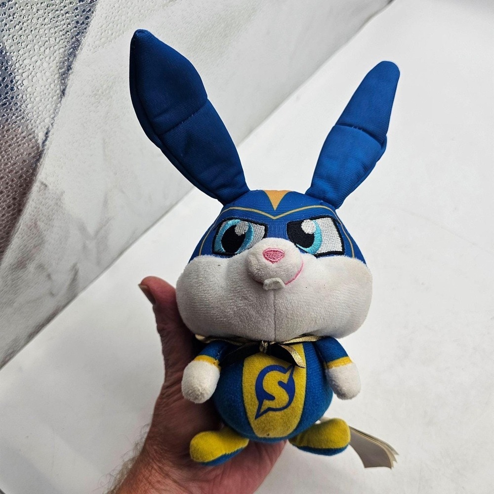 Just Play Secret Life Pets 2 Snowball Bunny Plush Toy 8" Blue Washable Cute